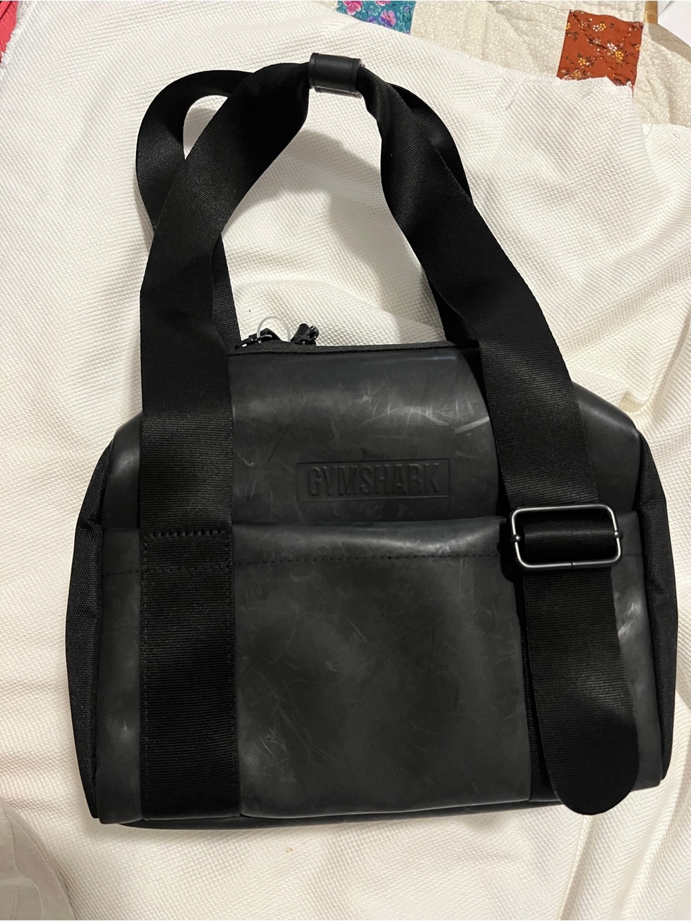 Gymshark Black Messenger Bag with Wide Strap